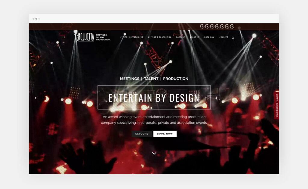 Talent meet event web design